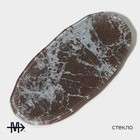 Блюдо стеклянное сервировочное Magistro «Мрамор», 23,5×11×0,8 см, цвет чёрный - фото 4324273
