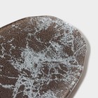 Блюдо стеклянное сервировочное Magistro «Мрамор», 23,5×11×0,8 см, цвет чёрный - фото 4324275