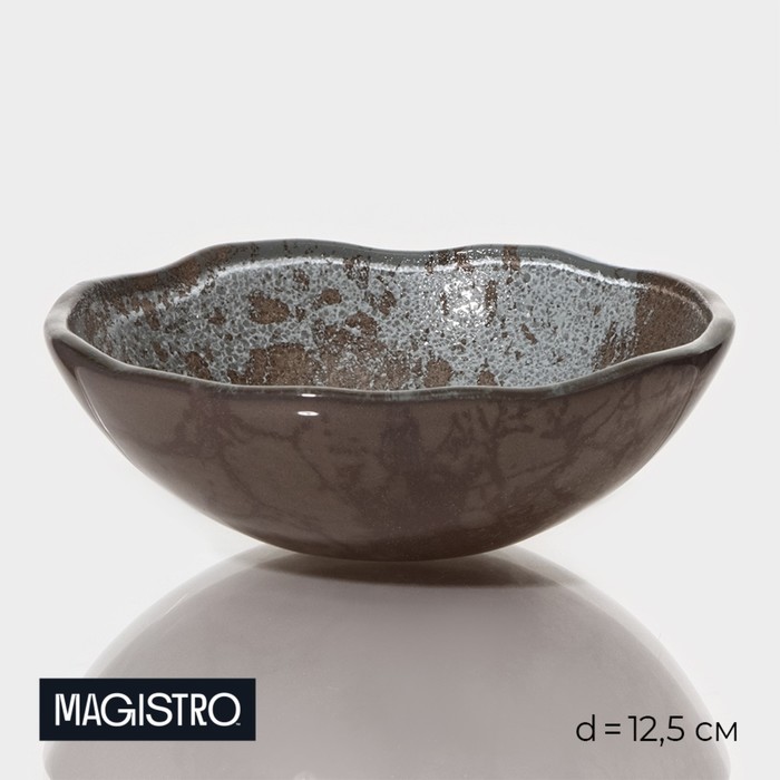 Салатник Magistro «Мрамор», d=12.5 см, стекло, цвет графит