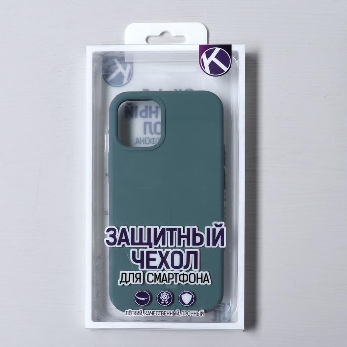 Чехол Krutoff, для iPhone 12 mini, матовый, темно-оливковый - фото 51452733