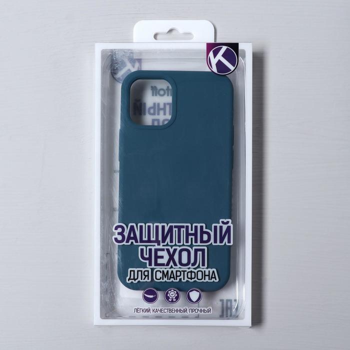 Чехол Krutoff, для iPhone 12 mini, матовый, синий - фото 51452738