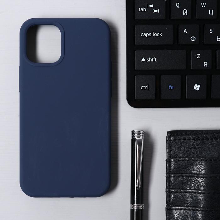 Чехол Krutoff, для iPhone 12 mini, матовый, темно-синий - Фото 1