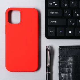 Чехол Krutoff, для iPhone 12 mini, матовый, красный