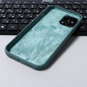 Чехол Krutoff, для iPhone 12 Pro Max, матовый, темно-оливковый