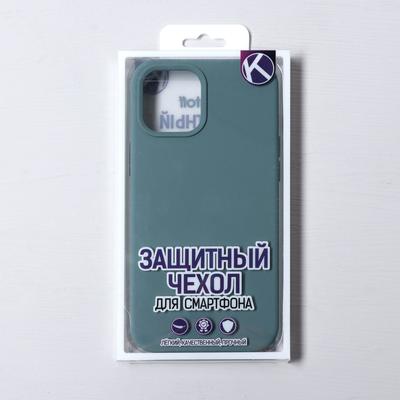 Чехол Krutoff для iPhone 12 Pro Max, матовый, темно-оливковый