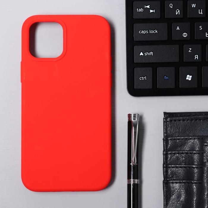 Чехол Krutoff, для iPhone 12/12 Pro, матовый, красный - Фото 1