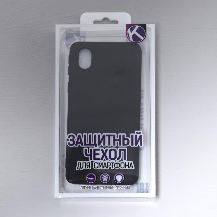 Чехол Krutoff, для Samsung Galaxy A01 Core, матовый, черный - фото 51452768