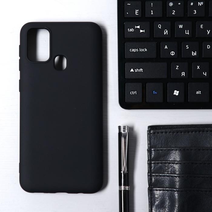 Чехол Krutoff для Samsung Galaxy M31 (M315), матовый, чёрный - Фото 1