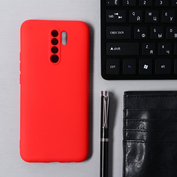 Чехол Krutoff, для Xiaomi Redmi 9, матовый, красный - Фото 1
