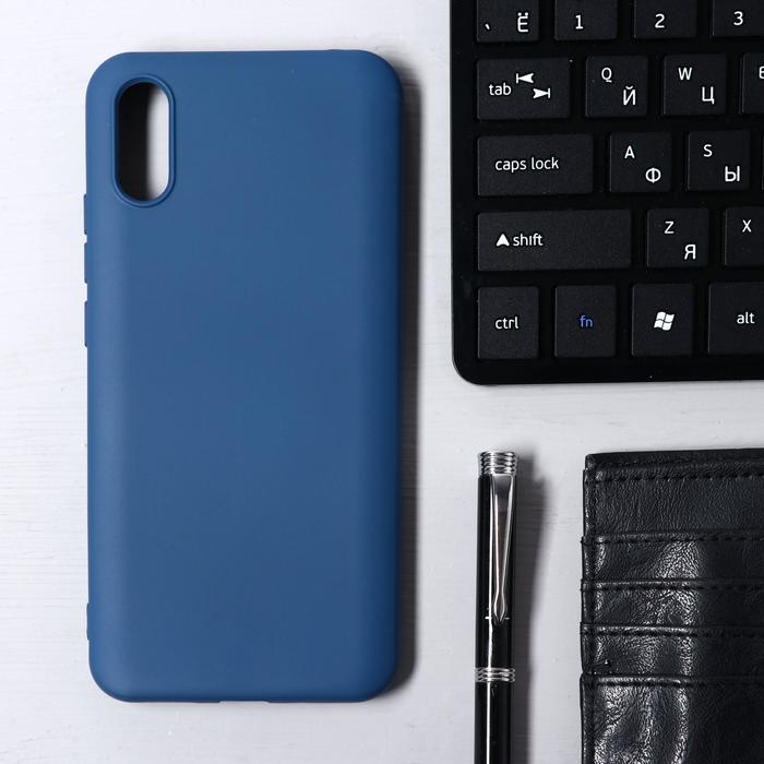 Чехол Krutoff, для Xiaomi Redmi 9А, матовый, синий - Фото 1