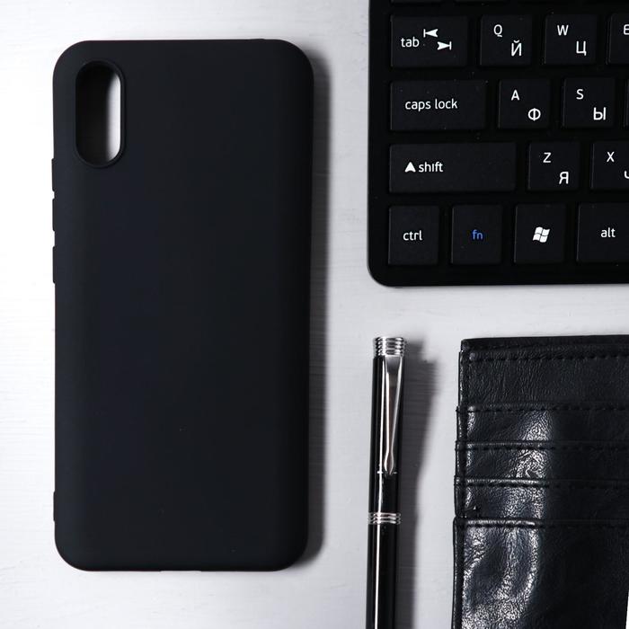 Чехол Krutoff, для Xiaomi Redmi 9А, матовый, черный - Фото 1