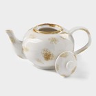 Чайник фарфоровый заварочный Доляна Organic Gold, 650 мл, цвет белый - фото 4324296