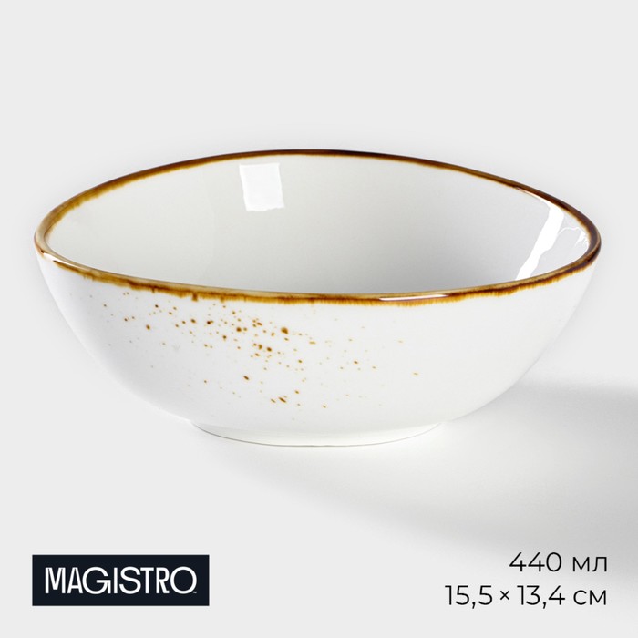 Салатник Magistro «Церера», 440 мл, 15.5×13.4 см, фарфор, белый - Фото 1