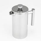 Заварочный чайник френч-пресс «Моко», 1 л, нержавеющая сталь, хромированный - Фото 3