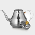 Чайник заварочный из нержавеющей стали «Леранс», 1,2 л, металлическое сито, цвет хромированный - фото 4324345