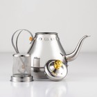 Чайник заварочный из нержавеющей стали «Леранс», 1,1 л, металлическое сито, цвет хромированный - фото 4640695