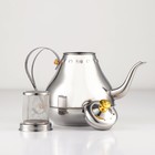 Чайник заварочный из нержавеющей стали «Леранс», 1,6 л, металлическое сито, цвет хромированный - Фото 2