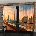 Фотошторы «Завораживающий закат в Дубае», размер 150х260 см, габардин - фото 296704176