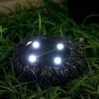 Садовый светильник на солнечной батарее «Гранитный камень», 12 × 3.5 × 12 см, 4 LED, свечение белое - Фото 2