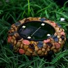 Фонарь садовый на солнечной батарее "Камень-галька", h=3,5 см, d=12 см, 4 led, пластик - Фото 2