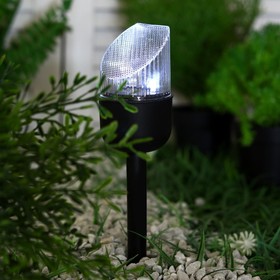 Садовый светильник на солнечной батарее «Цилиндр скошенный», 7 x 36 x 7 см, 1 LED, свечение белое