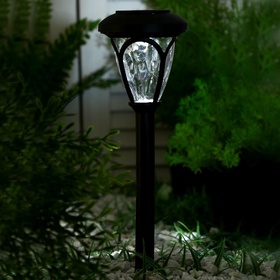 Садовый светильник на солнечной батарее «Ретро», 9.5×39.5×9.5 см, 1 LED, свечение белое
