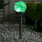 Садовый светильник на солнечной батарее «Стеклянный шар», 6 × 36.5 × 6 см, 1 LED, свечение мульти (RGB) - Фото 2