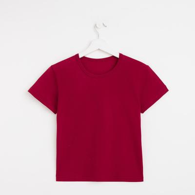 Футболка женская однотонная, цвет бордовый, размер 46