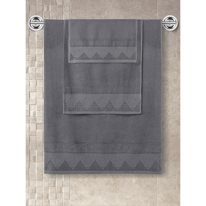 Полотенце махровое Siesta, размер 70x140 см, цвет тёмно-серый - Фото 1
