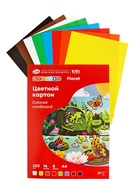 Картон цветной 16 листов, 8 цветов ЗХК "Цветик", 220 г/м2, односторонний, немелованный 6877773 - фото 4422848