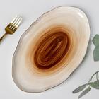 Блюдо фарфоровое Доляна «Млечный путь», 29,5×17,5 см, цвет коричневый - Фото 1