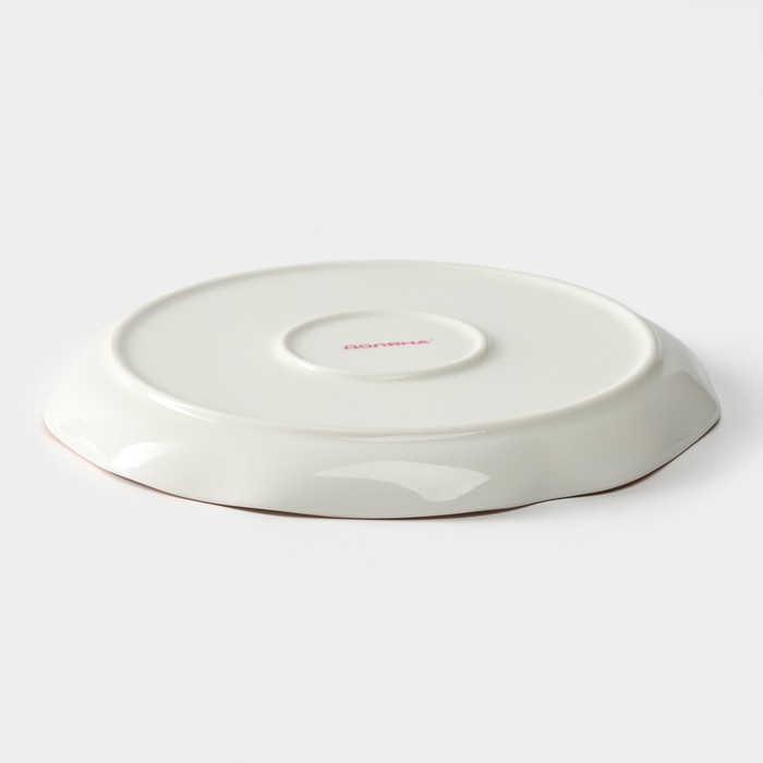 Тарелка фарфоровая пирожковая Доляна «Млечный путь», d=19 см, цвет белый в крапинку - фото 1908686060
