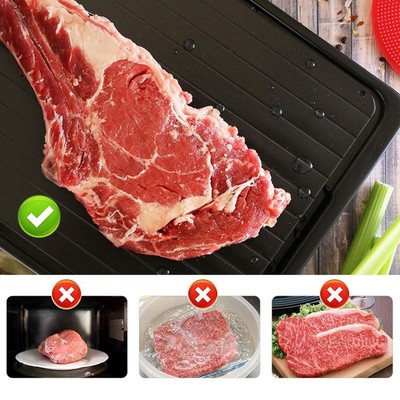 Доска разделочная Доляна, 29.5×20.5×0.2 см, для разморозки продуктов, металл, чёрная
