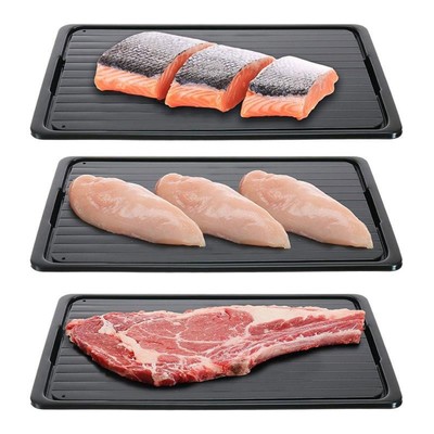 Доска разделочная Доляна, 29.5×20.5×0.2 см, для разморозки продуктов, металл, чёрная