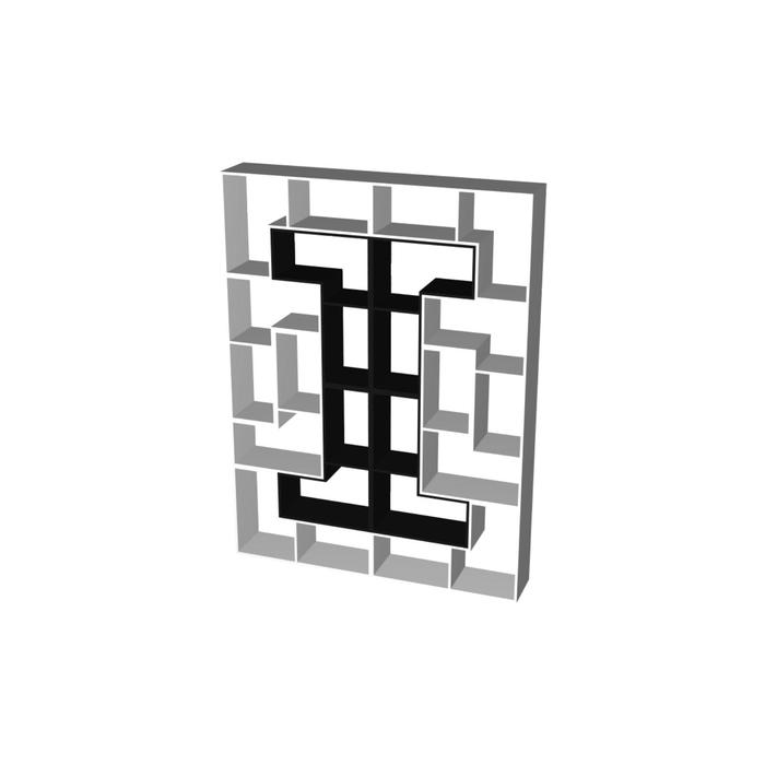 Стеллаж 4 1800 300 2400 мм цвет белый чёрный 23630₽