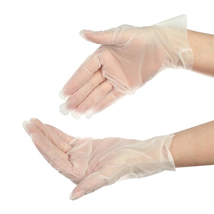 Перчатки одноразовые VINYLTEP, прозрачные, размер M, 100 шт