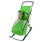 Санки-коляска «Тимка 2 Комфорт+» с прозрачным тентом и колесами, цвет зеленый - Фото 1