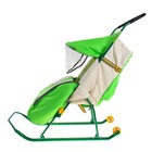 Санки-коляска «Тимка 2 Комфорт+» с прозрачным тентом и колесами, цвет зеленый - Фото 2