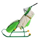 Санки-коляска «Тимка 2 Комфорт+» с прозрачным тентом и колесами, цвет зеленый - Фото 3