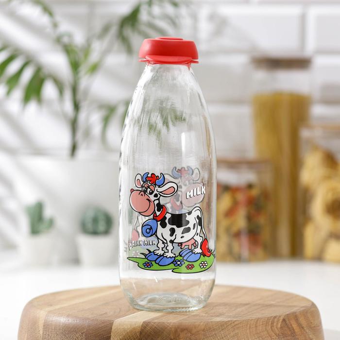 Бутылка для молока «Буренка», 1 л, 8,9×24 см - Фото 1