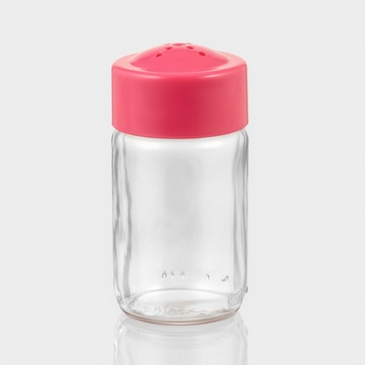 Солонка «Соль и Перец», 70 мл, 4×8 см, стекло, розовая