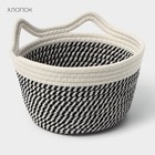 Корзина для хранения плетёная ручной работы LaDо́m «Кэтс», 22×22×12,5 см, цвет чёрно-белый - Фото 3
