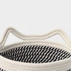 Корзина для хранения плетёная ручной работы LaDо́m «Кэтс», 22×22×12,5 см, цвет чёрно-белый - Фото 4