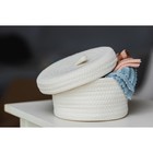 Корзина для хранения LaDо́m «Белл», плетёная, ручной работы, с крышкой, хлопок, 21×21×11 см, бежевая - Фото 8