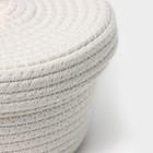 Корзина для хранения плетёная ручной работы LaDо́m «Бэлл», 21×21×11 см, цвет бежевый - Фото 6