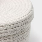 Корзина для хранения плетёная ручной работы LaDо́m «Бэлл», 25×25×15 см, белая - Фото 4