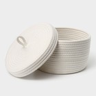 Корзина для хранения плетёная ручной работы LaDо́m «Бэлл», 25×25×15 см, белая - Фото 5