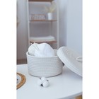 Корзина для хранения плетёная ручной работы LaDо́m «Бэлл», 25×25×15 см, белая - Фото 8