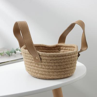 Корзина для хранения плетёная Доляна ручной работы «Айко», 18×18×15 см, цвет бежевый