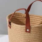 Корзина для хранения плетёная ручной работы Доляна «Айко», 21,5×21,5×16,5 см, цвет бежевый - Фото 2